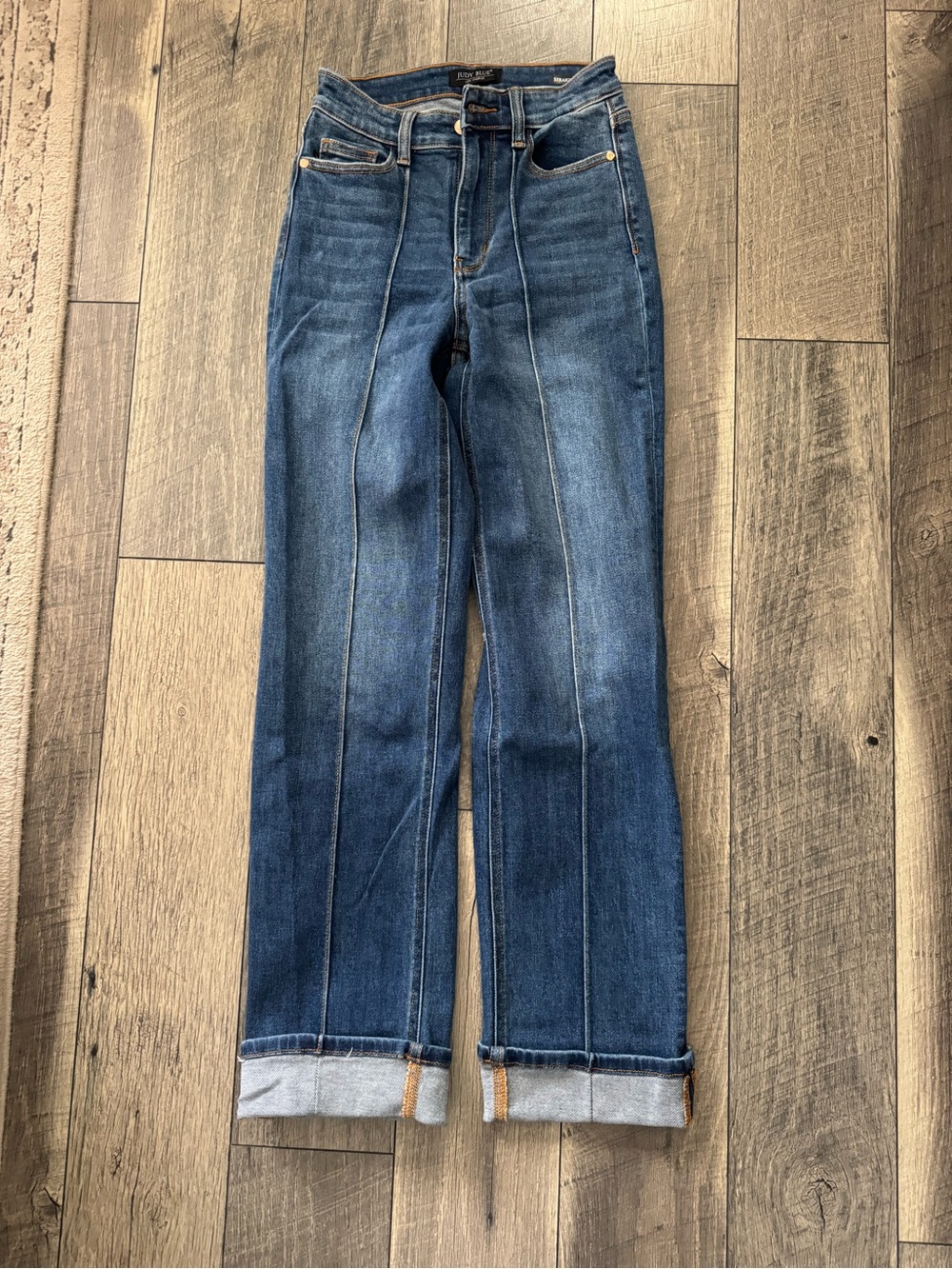 Judy Blue Indigo Straight-Leg Jeans with Front Seams Size 25/1